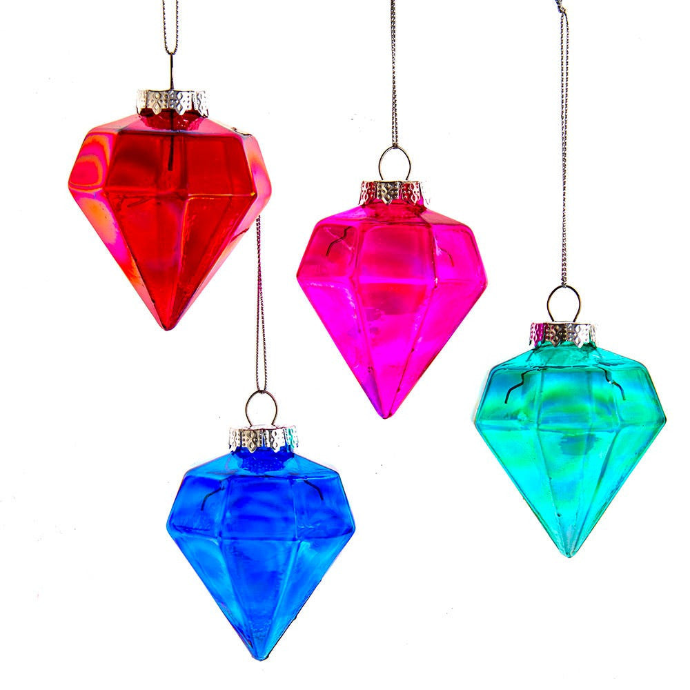 Glass Colored Jewel Ornaments