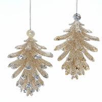 Light Gold and Silver Pinecone Ornaments