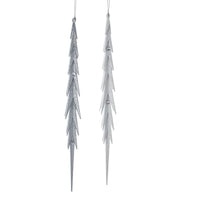 White and Silver Icicle With Stones Ornaments