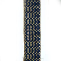 Dark Blue With Gold Glitter Double Wire Ribbon