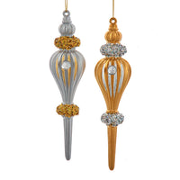 OmbrÃ©Â© Gold and Silver Finial Ornaments