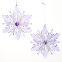 Lavender, Blue and Clear Snowflake Ornaments