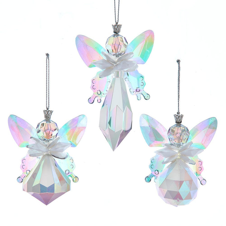 White Opalescent Angel Ornaments