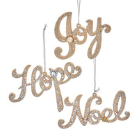 Platinum Word Ornaments