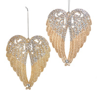 Platinum & Silver Wings Ornaments