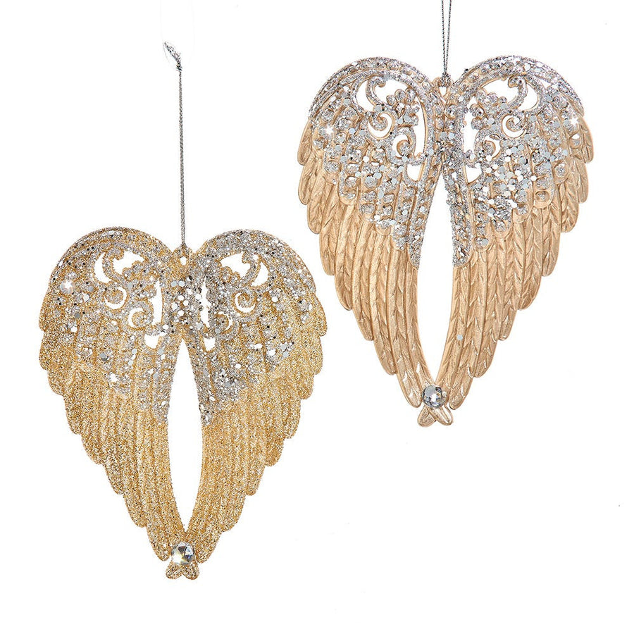 Platinum & Silver Wings Ornaments