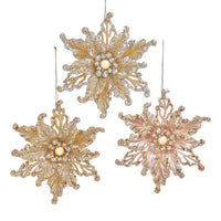 Platinum Poinsettia Ornaments