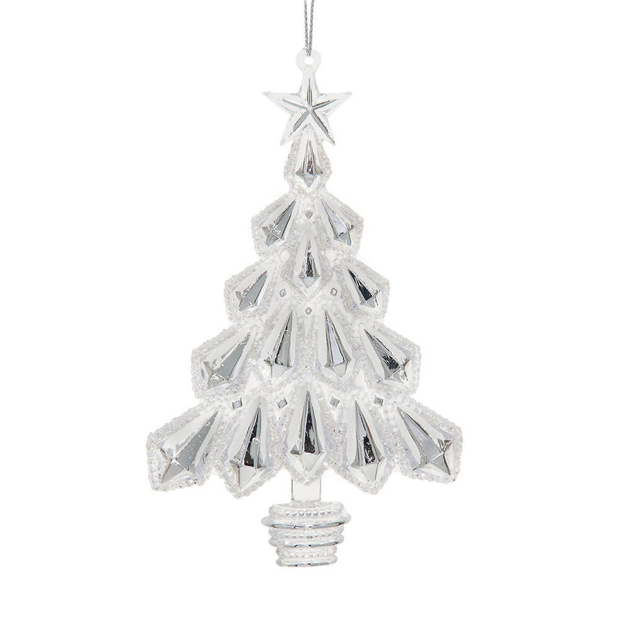 Clear Glittered Christmas Tree Ornament