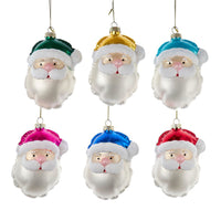 Glass Santa Head Balloon Ornaments