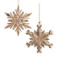 Distressed Glittered Snowflake Ornaments