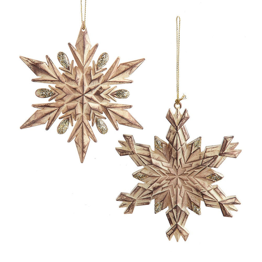 Distressed Glittered Snowflake Ornaments
