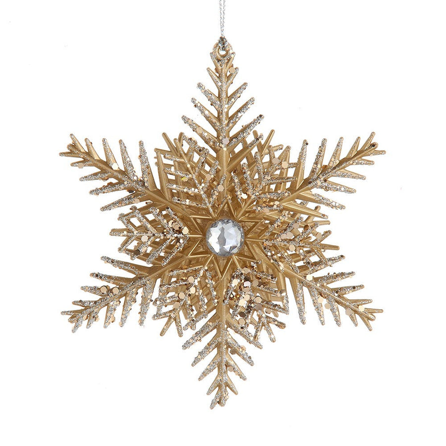 Champagne Gold Snowflake Ornament