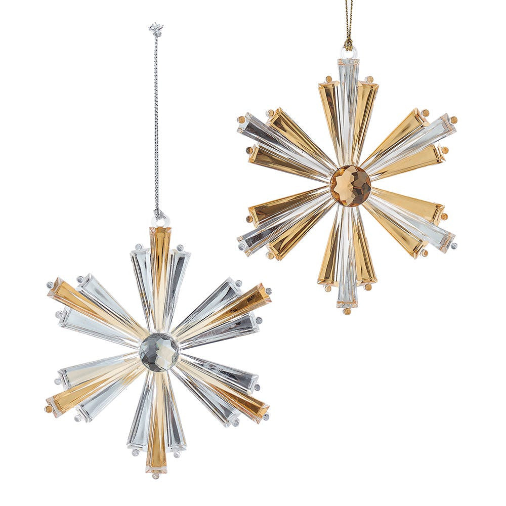 Gold & Clear Snowflake Ornaments