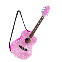 Pink Glittered Guitar With Strap Ornament