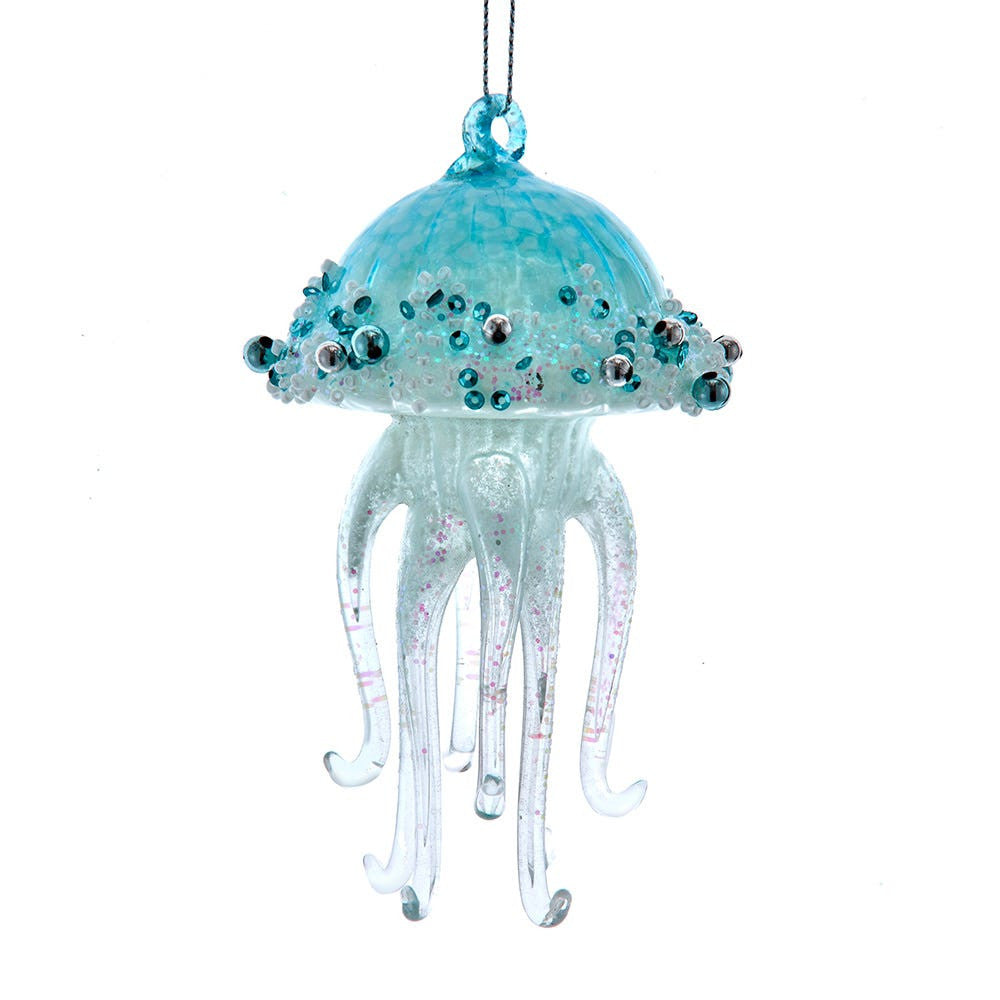 Glow-In-The-Dark Glass Jellyfish Ornament