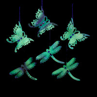 Glow-In-The-Dark Butterfly & Dragonfly Ornaments