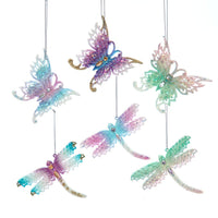 Glow-In-The-Dark Butterfly & Dragonfly Ornaments