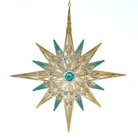 Aqua & Gold Star Ornament