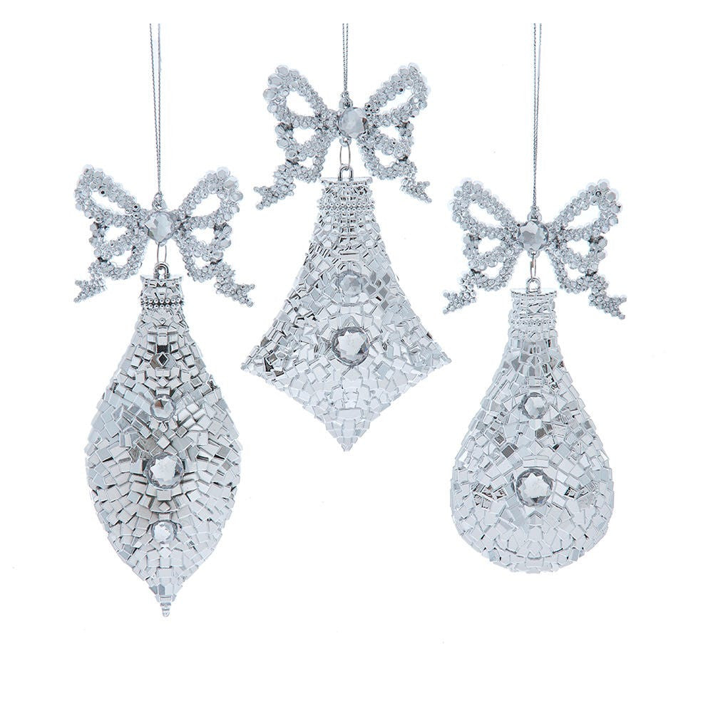 Silver Finial, Drop, Diamond Ornaments