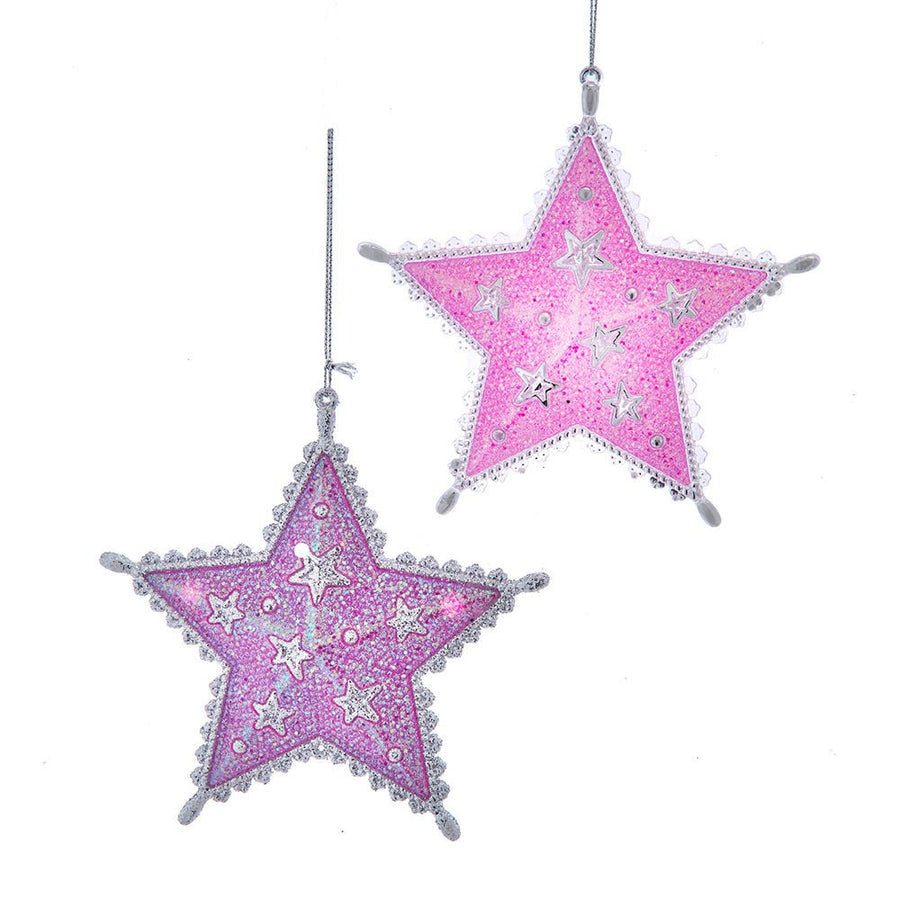 Pink & Silver Star Ornaments