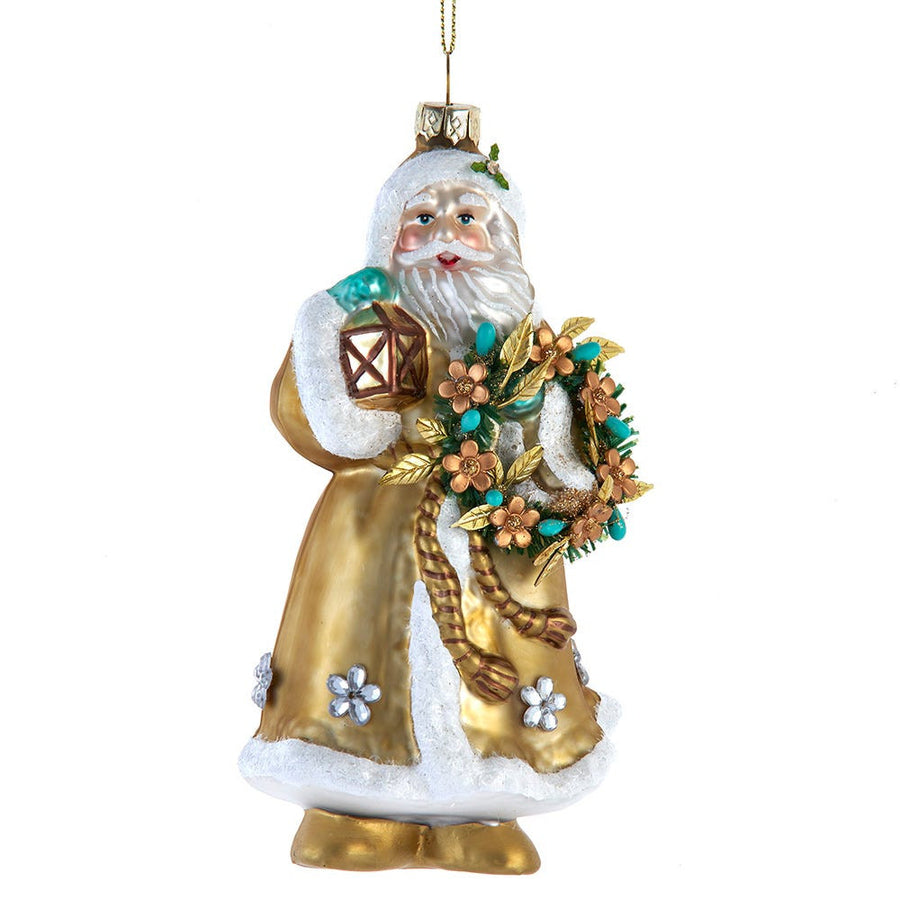 Glass Santa Ornament