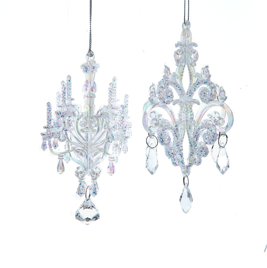 Clear & Iridescent Chandelier Ornaments