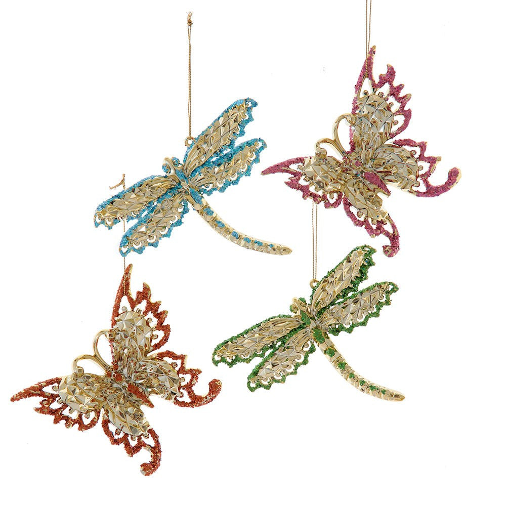 Gold Butterfly & Dragonfly Ornaments