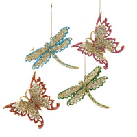 Gold Butterfly & Dragonfly Ornaments