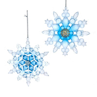 Blue & Clear Frosted Snowflake Ornaments