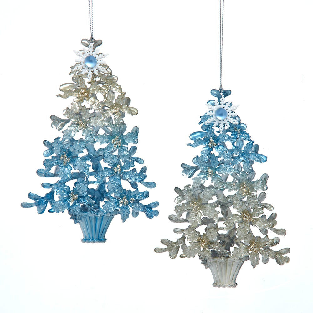 Blue & Platinum Tree Ornaments