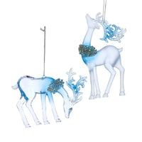 Blue & Clear Deer Ornaments