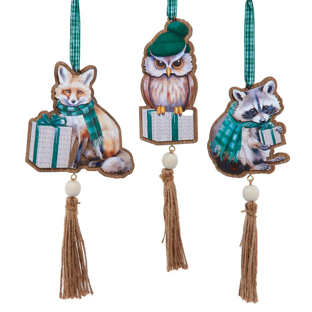 Winter Green Animal Ornaments