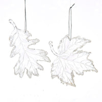 Clear Frosted Leaf Ornaments