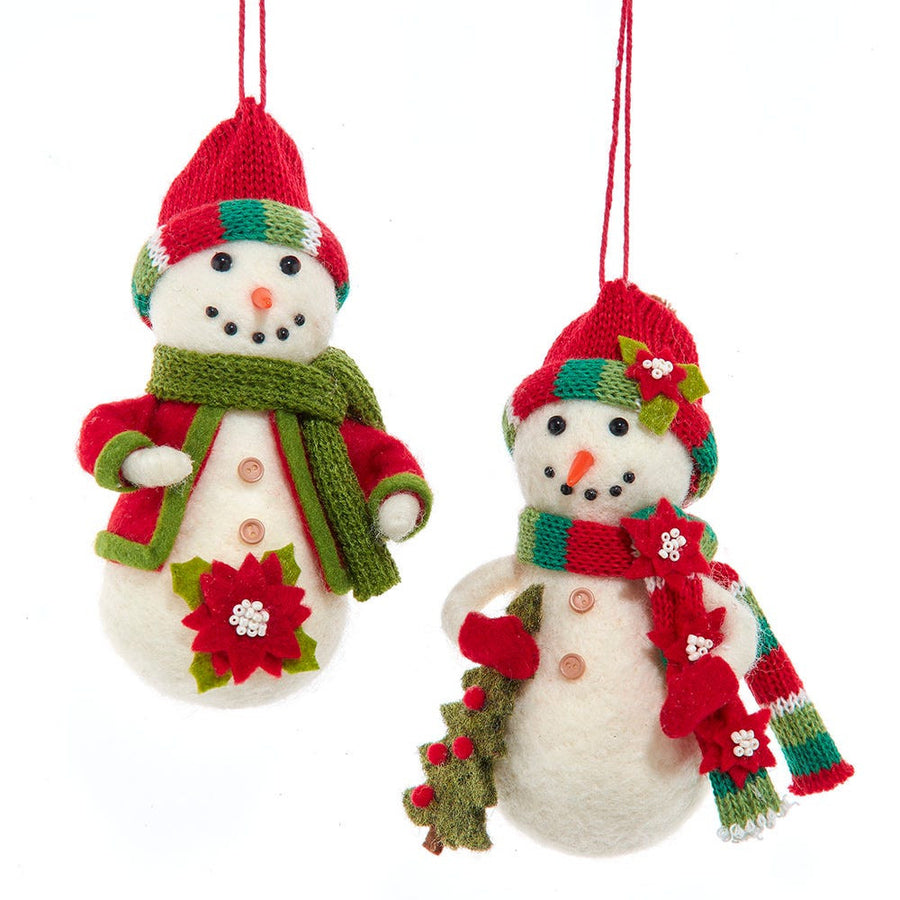 Red & Green Snowman Ornaments