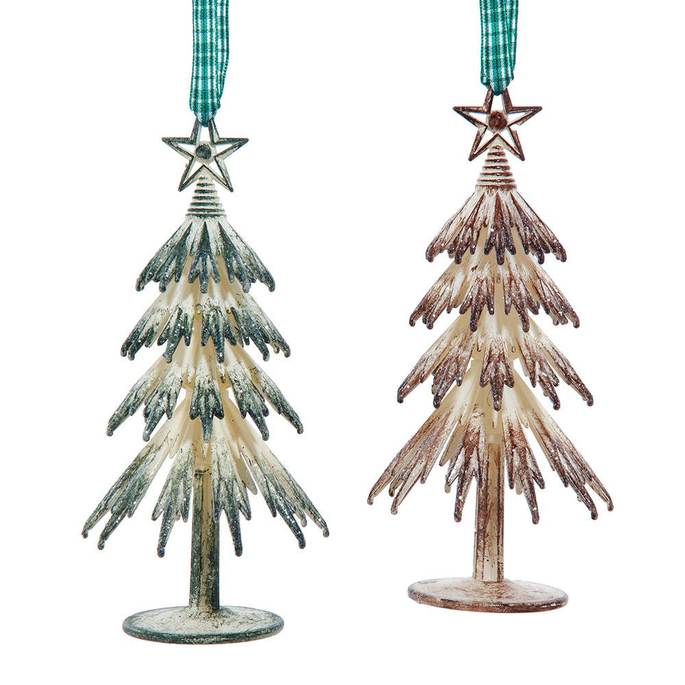 Green, Brown & Cream Tree Ornaments