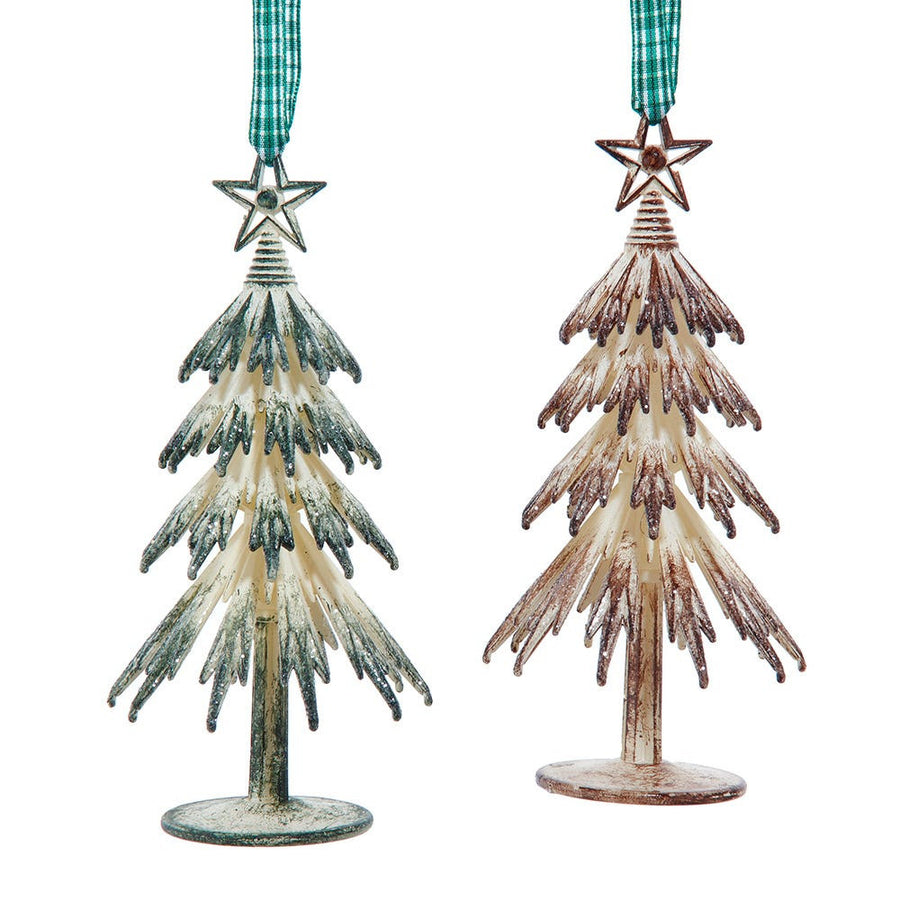 Green, Brown & Cream Tree Ornaments