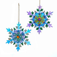 Peacock Theme Snowflake Ornaments