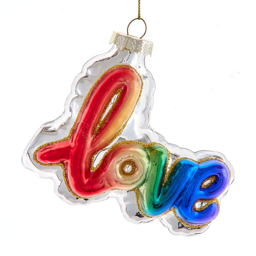 Glass Pride "Love" Ornament