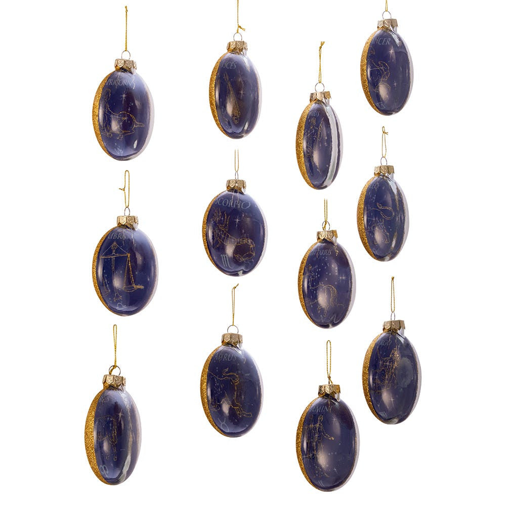 Glass Zodiac Ornament Set