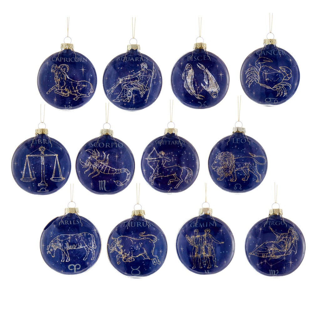 Glass Zodiac Ornament Set