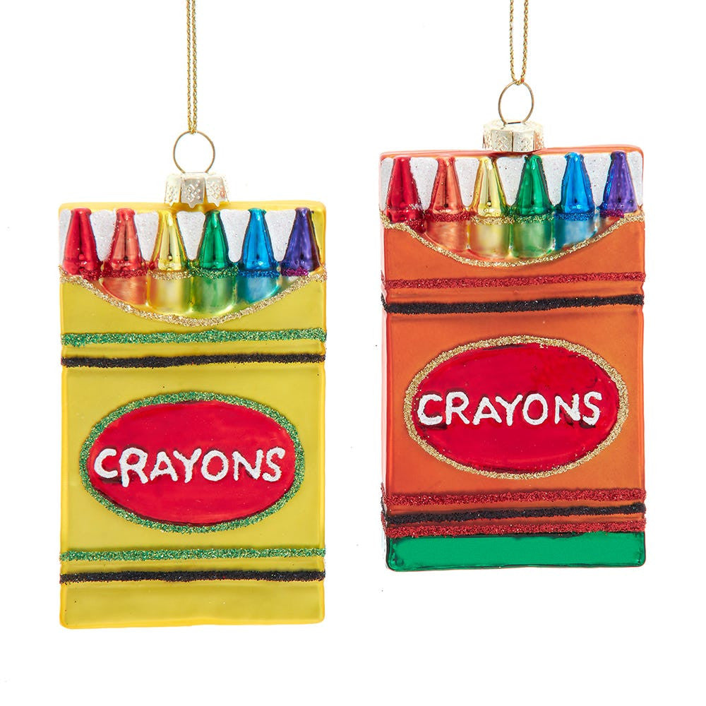 Glass Crayon Box Ornament