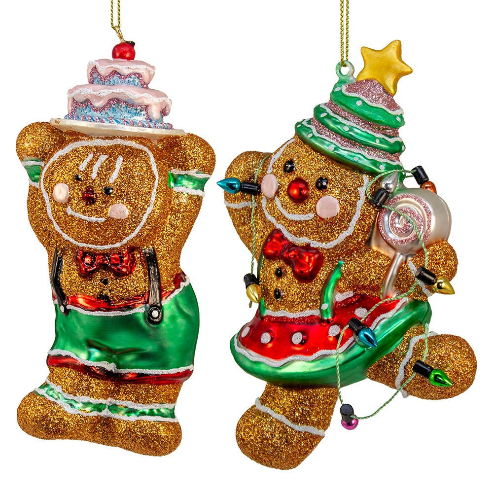 Glass Gingerbread With Cakes Ornaments