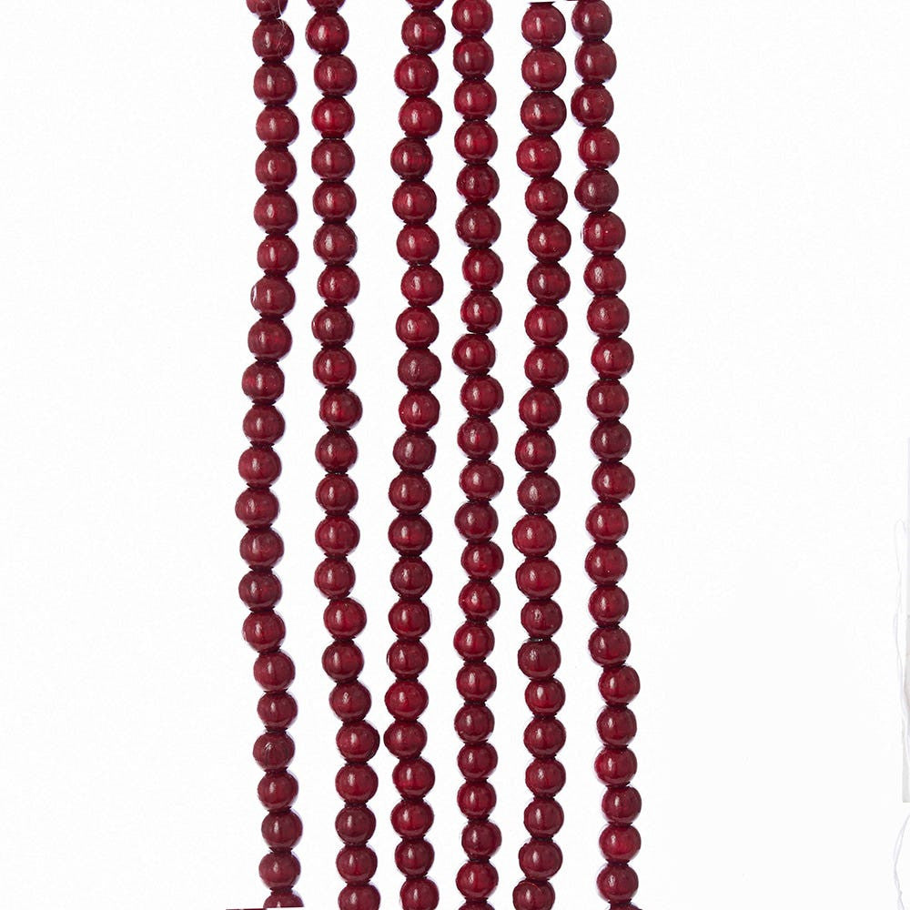 Wooden Burgundy Bead Garland