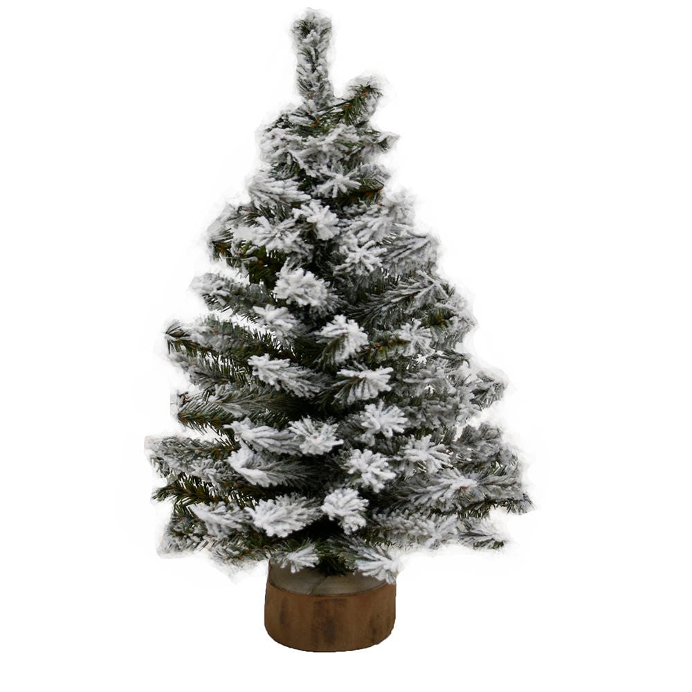12" Un-Lit Flocked Canadian Pine Tree