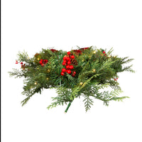 26“ Battery Operated Pre-Lit Warm White LED Berry and Pinecone Wall Tree