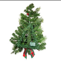 26“ Battery Operated Pre-Lit Warm White LED Red and Green Wall Tree
