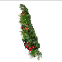 26“ Battery Operated Pre-Lit Warm White LED Red and Green Wall Tree