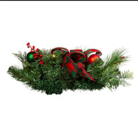 26“ Battery Operated Pre-Lit Warm White LED Red and Green Wall Tree