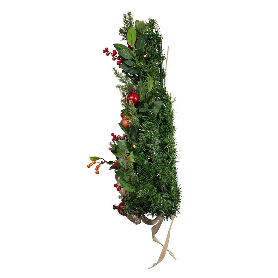 22" Battery Operated Pre-Lit Berries & Pomegranate Wall Tree