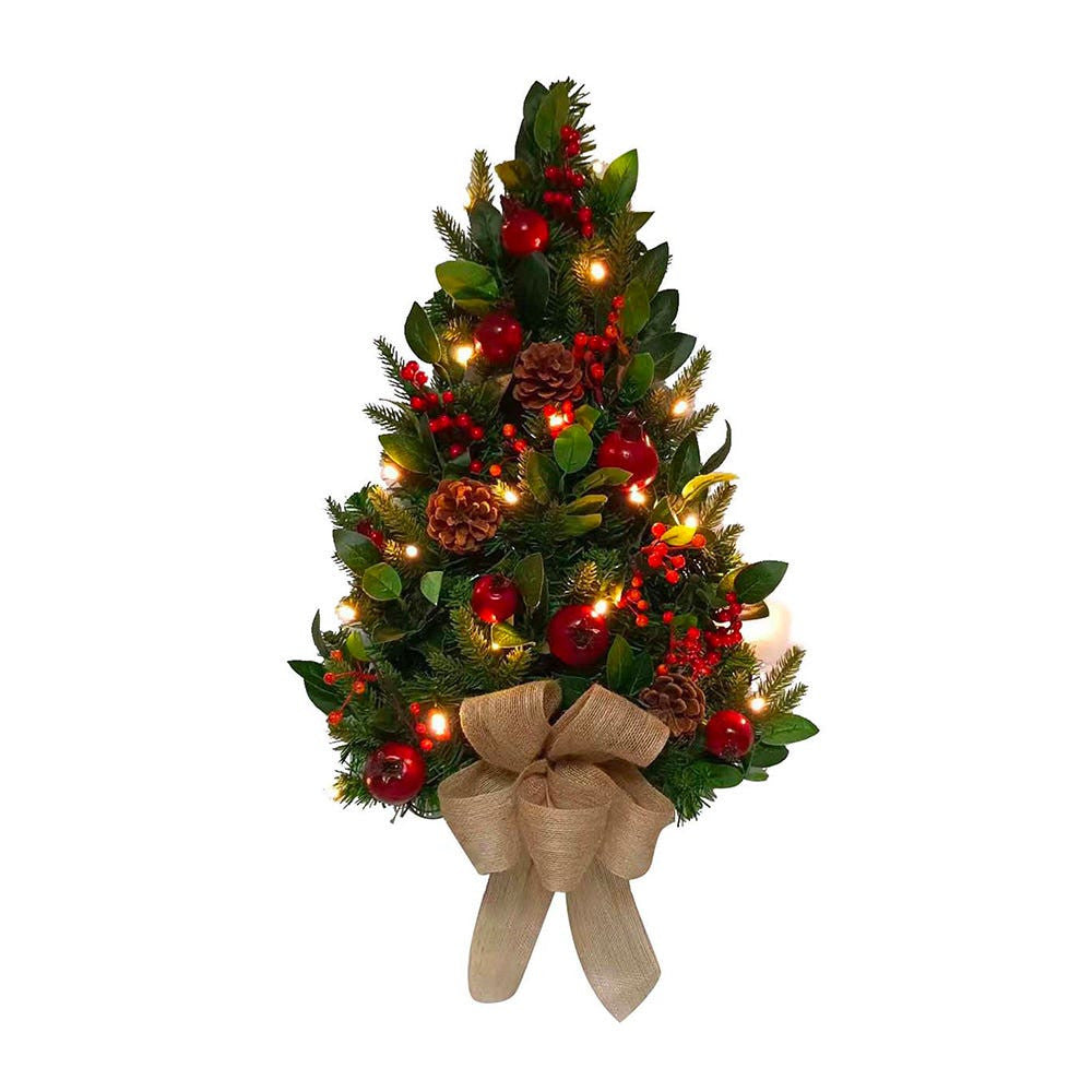 22" Battery Operated Pre-Lit Berries & Pomegranate Wall Tree